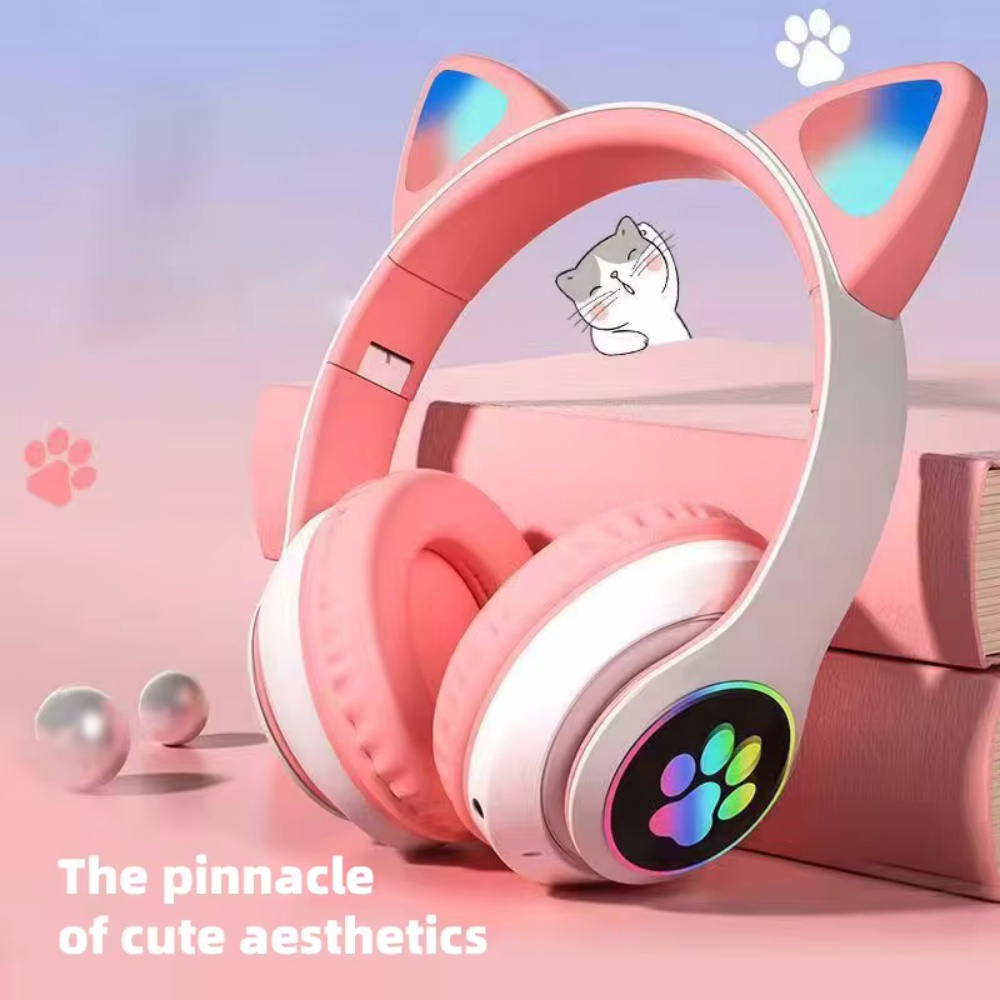 Cat Ear Bluetooth Headset Led - Foldable Wireless Bluetooth Headphones Over Ear