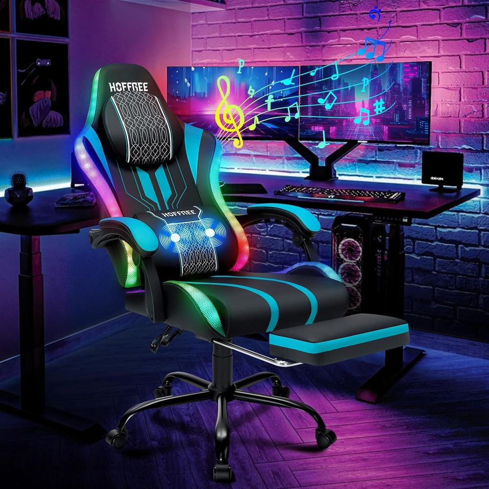 Gaming Chair with LED Lights S - огляд і ціна Speakers